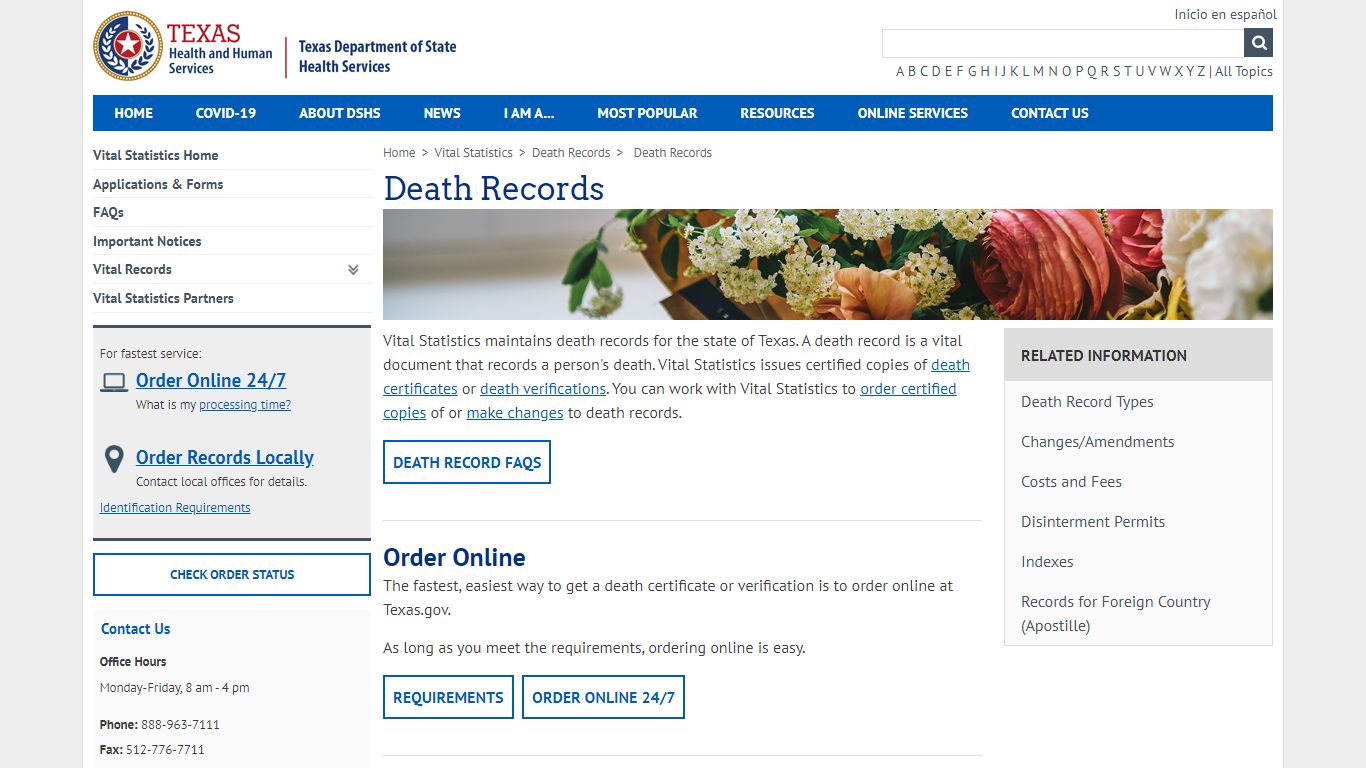 Death Records - Texas